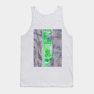 Street Art Fluo Green Soft Grey NYC Tank Top